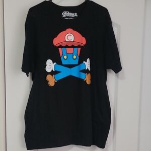 Johnny Cupcakes Black Tee with Cartoon Graphic